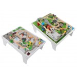 Set trenulete cu baterie cu sunete si lumini garaj masinute si trenulete cu 3 nivele Heliport Station